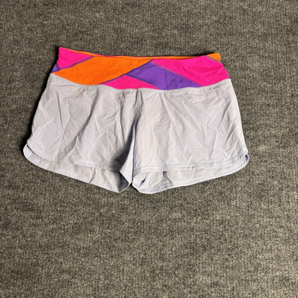 Lululemon Speed Up Shorts‎ 10 Color Block Athletic Running Lavender Pink Orange